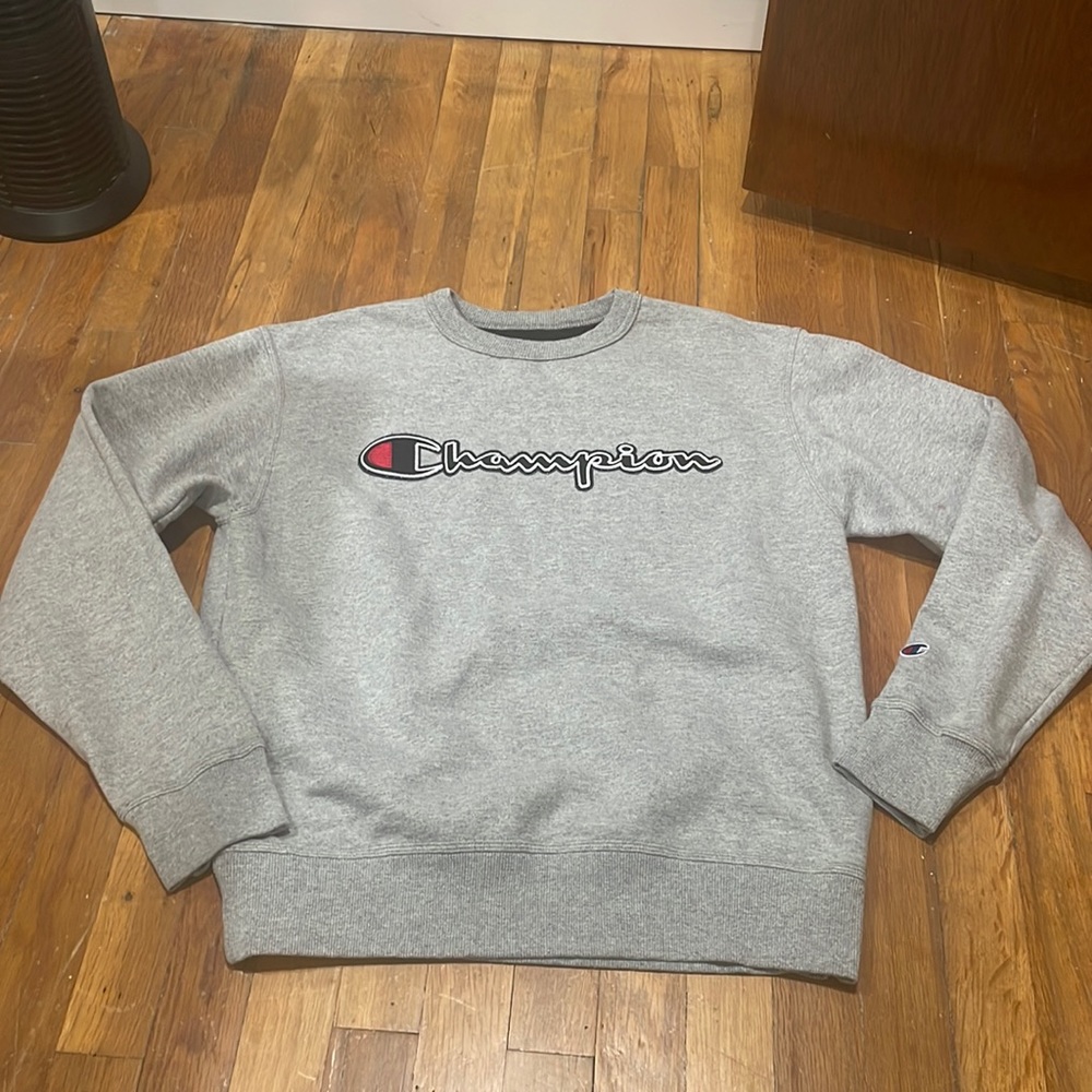 Grey champion logo crewneck sweatshirt